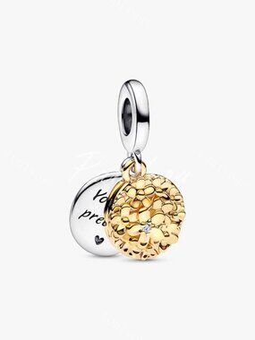 Pandora My Pandora Two-tone Daisy Double Dangle Charm
